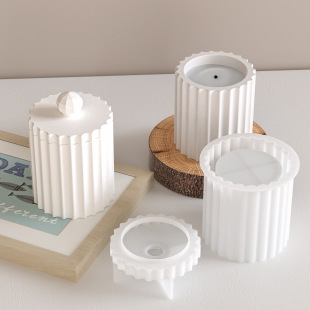 Clothes DIY Aromatherapy Gypsum European Cylindrical Gear Candle Cup Gel Drop Storage Jar Ornaments Silicone Mould Wholesale
