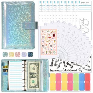 In stock wholesale A6 leather loose-leaf folder Journal book new macaron PU notebook cash budget book