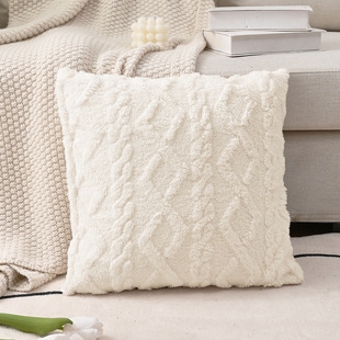 Cross-border Hot-selling Comfortable Modern Simple Braided One-sided Jacquard Sofa Backrest Case Without Pillow Core Pillow Case
