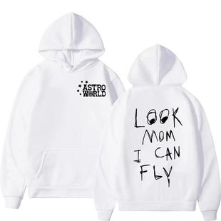 Rapper Cactus Jack LOOK MOM I CAN FLY Print Hoodie Men's Wom