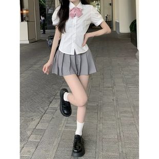 jk Uniform Pure Desire Style Hot Girl Tight Waist Short Sleeve Shirt Women's Japanese College Style All-match Shirt Short Skirt Suit Summer