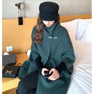 Amazon Explosions Women's Japanese Coat Autumn and Winter New Korean Women's Casual Long Woolen Coat Spot
