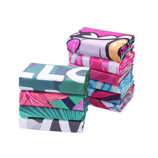 Cross-border double-sided velvet absorbent quick-drying beach towel microfiber yoga sports towel wholesale swimming beach towel