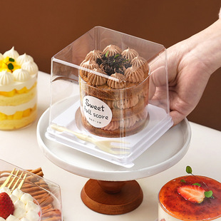 2 inch cake box small pastry packaging box round bottom mousse cup cut cake roll dessert packaging box transparent
