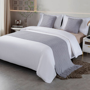 Bed Flag Bedside Towel B&b High-end Luxury Hotel Bed Cover Home New Chinoiserie Model Room Pure Color Bed Towel