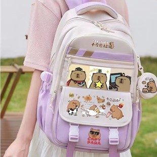 Kapibala Schoolbag Cute Capybara Female Primary School Students Third to Sixth Grade Large Capacity Japanese Backpack