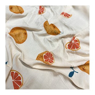 90g rayon printed grapefruit printed fabric polyester ammonia satin satin fabric pajamas camisole printed fabric