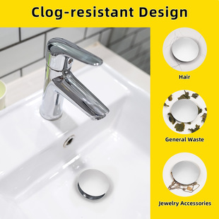 Small Caliber American Gauge Wash Basin Wash Basin Leakage Plug Copper Basin Bounce Core Drawers Odor-proof Press Universal