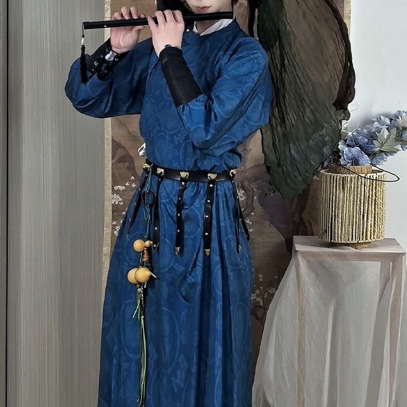 Heroic Style Tang Dynasty Round-Neck Robe, Li Bai Hanfu Set for Men and Women, Spring and Autumn National Style