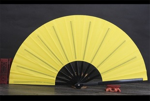 AliExpress Solid Color 33cm Tai Chi Plastic Kung Fu Fan Featured Dance Folding Classical Performance Fan