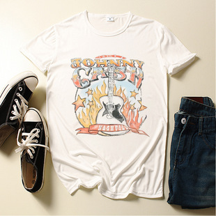 Short Sleeve 2024 Summer printing in stock foreign trade European and American short sleeve round neck T-shirt T-shirt