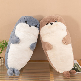 Cute Seal Plush Toy Doll Cute Lazy Headphones Seal Bed Sleeping Pillow Birthday Gift for Girls