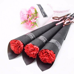 Valentine's Day Women's Day soap roses single small carnation soap flower simulation bouquet to push wholesale