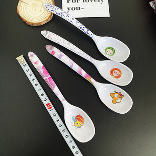 Curved handle big mouth spoon printing cartoon big mouth spoon baby feeding spoon 1 yuan store supply wholesale