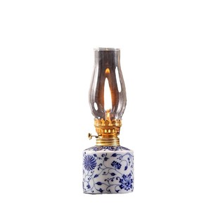 Blue and white ceramic butter lamp atmosphere lamp tea table ornaments tea room decorations everbright lamp home camping vintage lamp