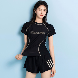 2024 New Swimwear Women's Split Sports Style Conservative Belly Covering ins Hot Spring Student Swimwear Wholesale