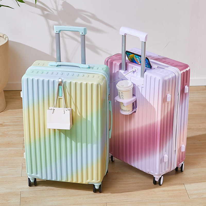 【Carefully Selected Factory】Gradient Trendy Color Suitcase for Women, High-Quality Trolley Case for Men, Large Capacity Student Password Lock Suitcase