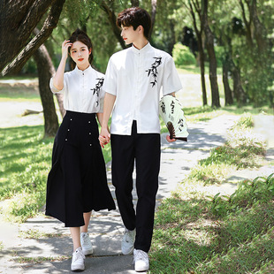 Antique Hanfu Middle School Student Choir Costume Junior Senior high school Student Class Costume Poetry Recitation Red Song Competition Costume