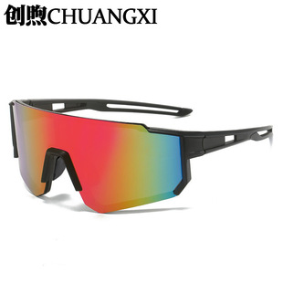 New Fashion Riding Large Frame Sunglasses Women's Internet-famous conjoined Film Windproof Sand-proof Goggles Sunglasses Cross-border Men's