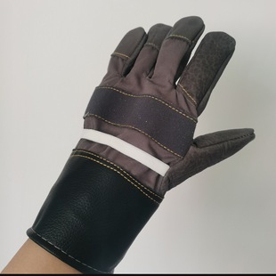 Hong Kong Version of Lucky Yonggao Brand Building Tie Iron Gloves Thickened Top Leather Brick-moving Wear-resistant Sheet Metal Anti-oil Pollution and Anti-thorn