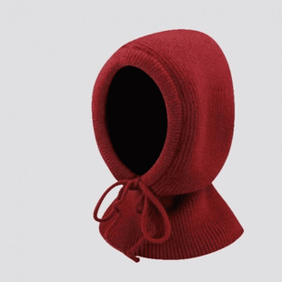 One-piece scarf winter knitted warm wool wool cap couple's ear protection balaclava hat