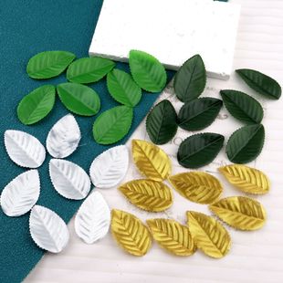 Моделирование растений зеленые листья DIY гирлянда ручной работы Золотое серебро рождественские декоративные листья елки трансграничные