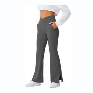 European and American lulu Naked Tight Dancing Wide Leg Pants Hip-lifting High Waist Casual Flared Pants Fitness Sports Yoga Pants