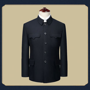 Mao Suit Men's Middle-aged and Elderly suit Old People's Coat Autumn and Winter Old People's Clothes Dad's Top Grandpa's Mao Suit