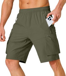 Amazon 2023 men's cargo shorts Amazon plus size New zipper shorts multi-pocket mobile phone men's shorts