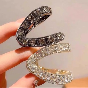 V-shaped Grasp Clip Internet Popular High-grade Sense Rhinestone Half-tie Hairpin Women's Headwear Pontail Ball Head Grasp Clip