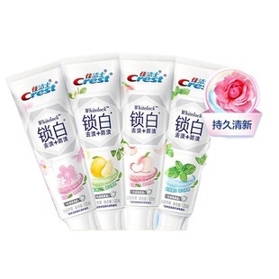Crest двухцветная белая зубная паста, отбеливающий аромат, свежий и уменьшающий пятна на зубах, белый персик, аромат белого чая, мята