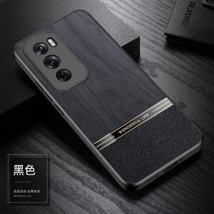Suitable for Oppo Reno14Pro Mobile Phone Case Findx8S Imitation Wood Grain Leather A5 Business A3 Protective Cover