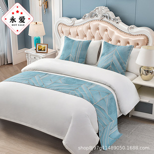 Bed tail towel luxury hotel bedding home B & B bed flag European simple light luxury bed cover mat