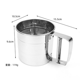 Customized Stainless Steel Double Layer Flour Sieve Semi-Automatic Handheld Flour Filter Flour Sieve with Scale Baking Tools