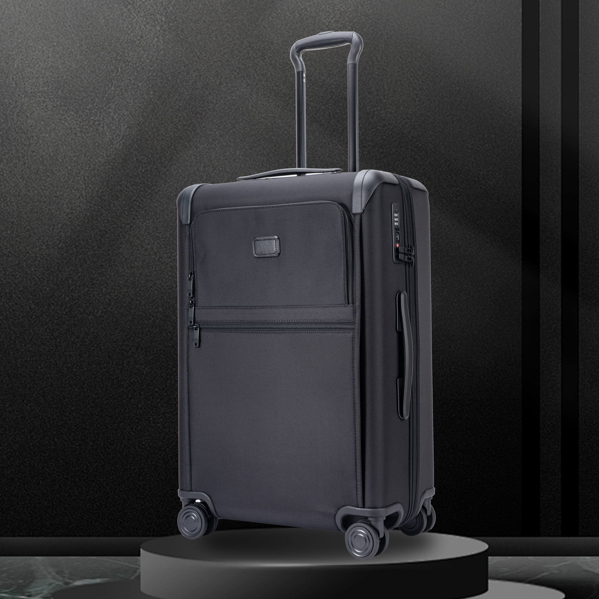 Cross-Border Trolley Suitcase Waterproof Suitcase Oxford Suitcase Black Zipper Suitcase 20inch Boarding Suitcase