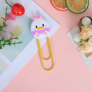 PVC soft plastic paper clip cute metal clip bookmark large paper clip book page clip student examination paper clip wholesale