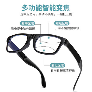 New Live Broadcast Smart Zoom Reading Glasses Automatically Adjust the Degree of Ultra-light Stall High-definition Anti-blue Light Glasses Wholesale