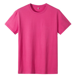 Summer new 180g pure cotton solid color short sleeve loose round neck T-shirt men and women base shirt pure cotton wholesale short sleeve t