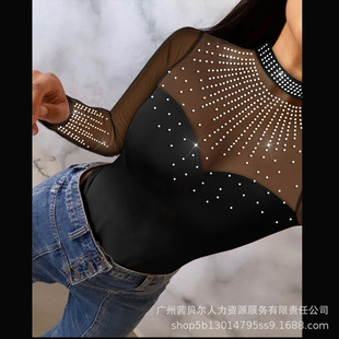 New foreign trade 2023 European and American women's lace stitching jumpsuit LZR8771A2 series