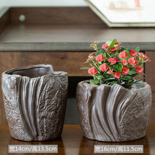 Succulent flower pot large diameter wholesale meat ceramic flower pot succulent plant pot round extra large