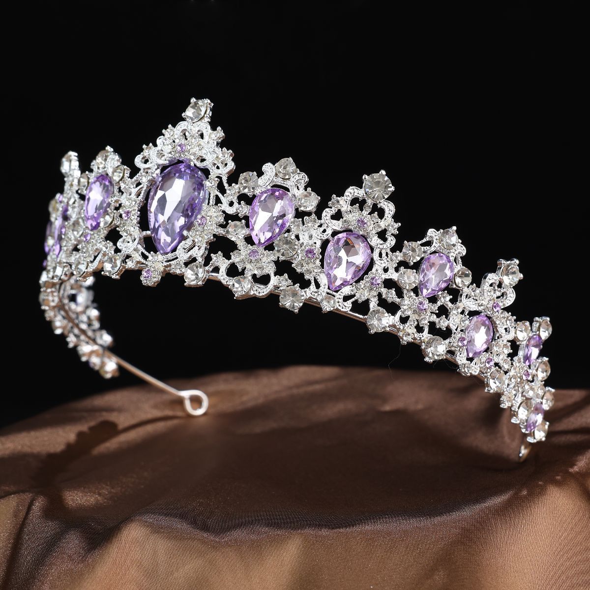European and American Retro Baroque Bridal Crown Luxury Rhinestone Crown Headband Wedding and Makeup Wholesale Tiara Crown
