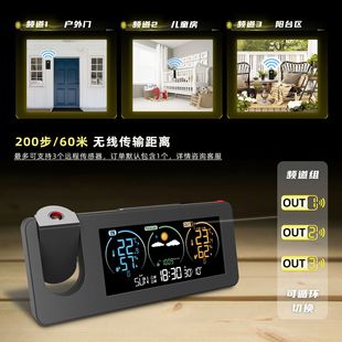 Cross-border new electronic projection clock Perpetual Calendar weather station weather forecast temperature humidity color screen digital alarm clock