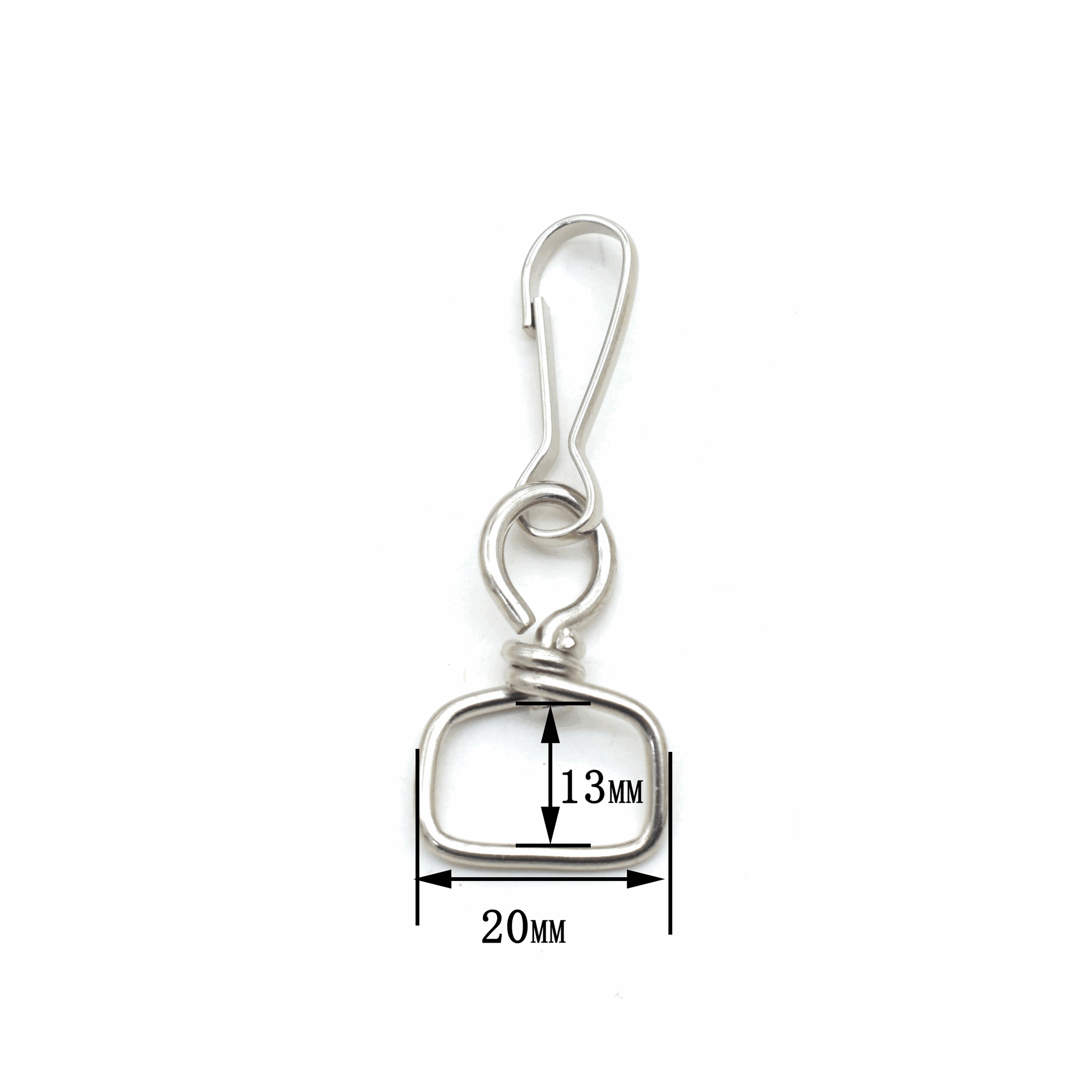 Factory wholesale hardware accessories multi-functional zinc alloy dog buckle denier tail big elemene buckle bag webbing hook buckle