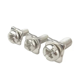 Cross recessed machine screw spring pad combination galvanized with pad screw bolt cross round head square pad two combination