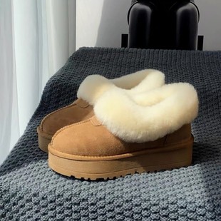 Popular Korean Style Snow Boots for Women 2025 New Style Plus Velvet Fur Thickeneded One-Piece Winter Warm Bread Cotton Shoes for Women