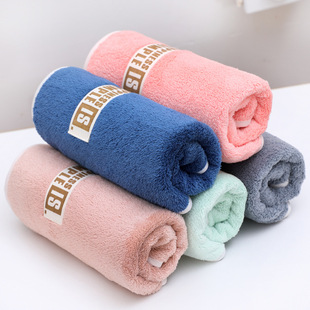 Coral Fleece Large Bath Towel Fitness Sports Towel Solid Color Adult Thickened Absorbent Soft Couples Face Towel LOGO