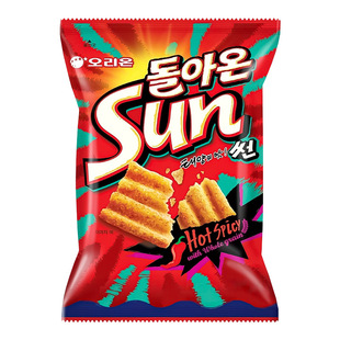 Imported from South Korea, Orion Sun Corn Chips Spicy/Garlic Flavor 80g Wave Puffed Potato Chips Casual Snacks