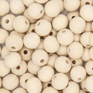 4-40mm Lotus round beads solid wood log color loose beads in the hole jewelry wooden beads accessories DIY manufacturers wholesale spot