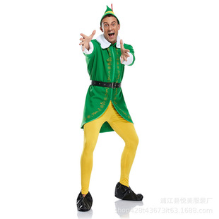 2025 New Arrival Performance Costume Green Christmas Clothes Christmas Costume Prom Coat Poncho Adult plus size Golden Velvet