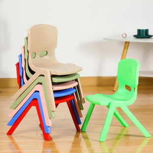 Thickened Kidsren's Chair Kindergarten Back Chair Baby Chair Plastic Kidsren's Study Table and Chair Household Non-slip Stool